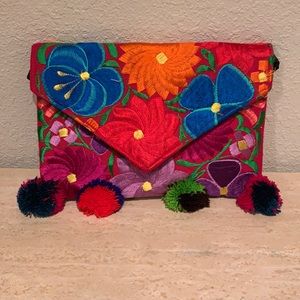 Floral embroidered bag